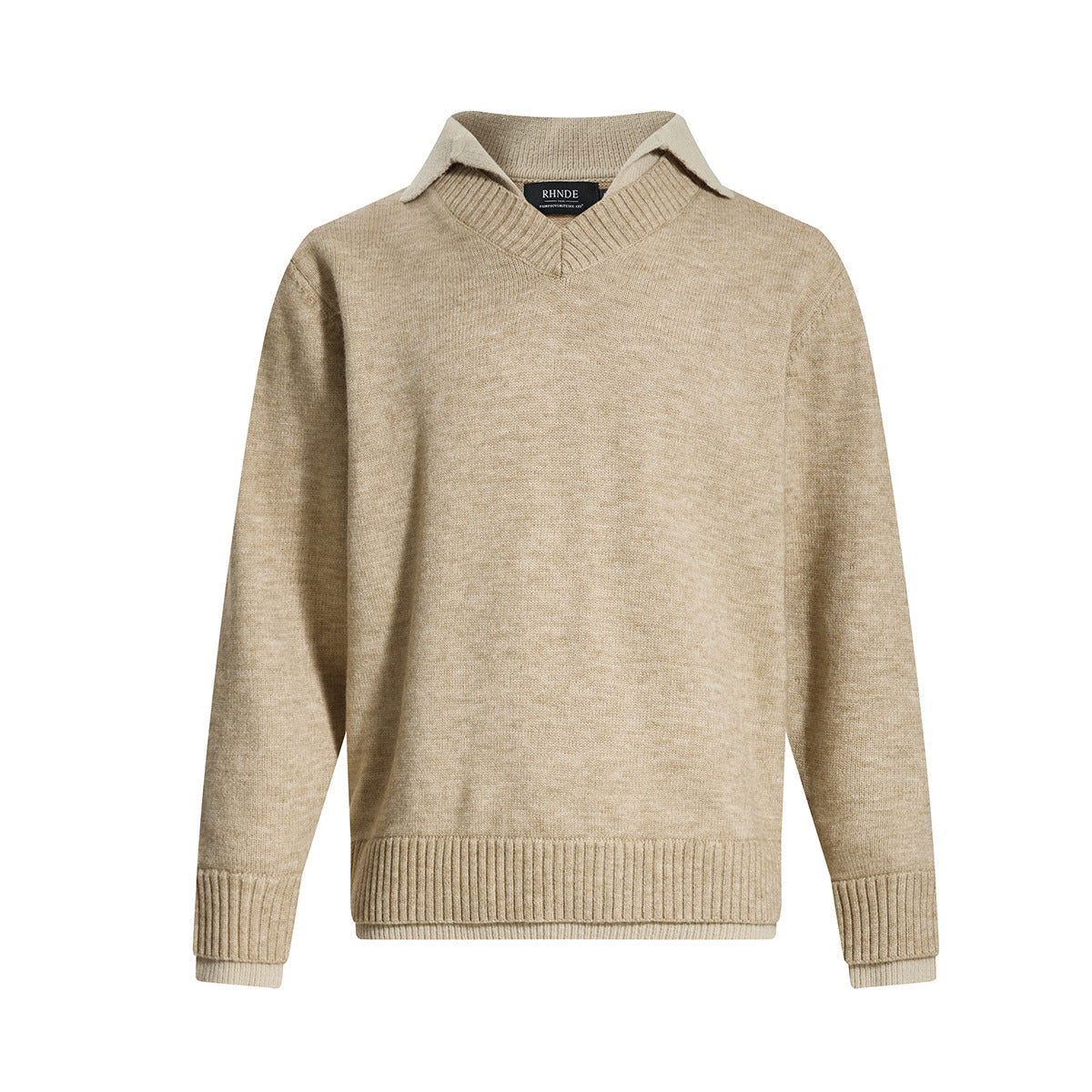 Knitted sweater polo collar sweater men's base shirt