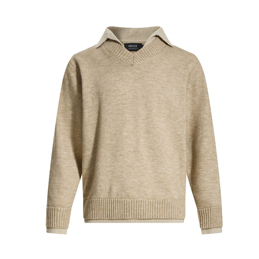 Knitted sweater polo collar sweater men's base shirt
