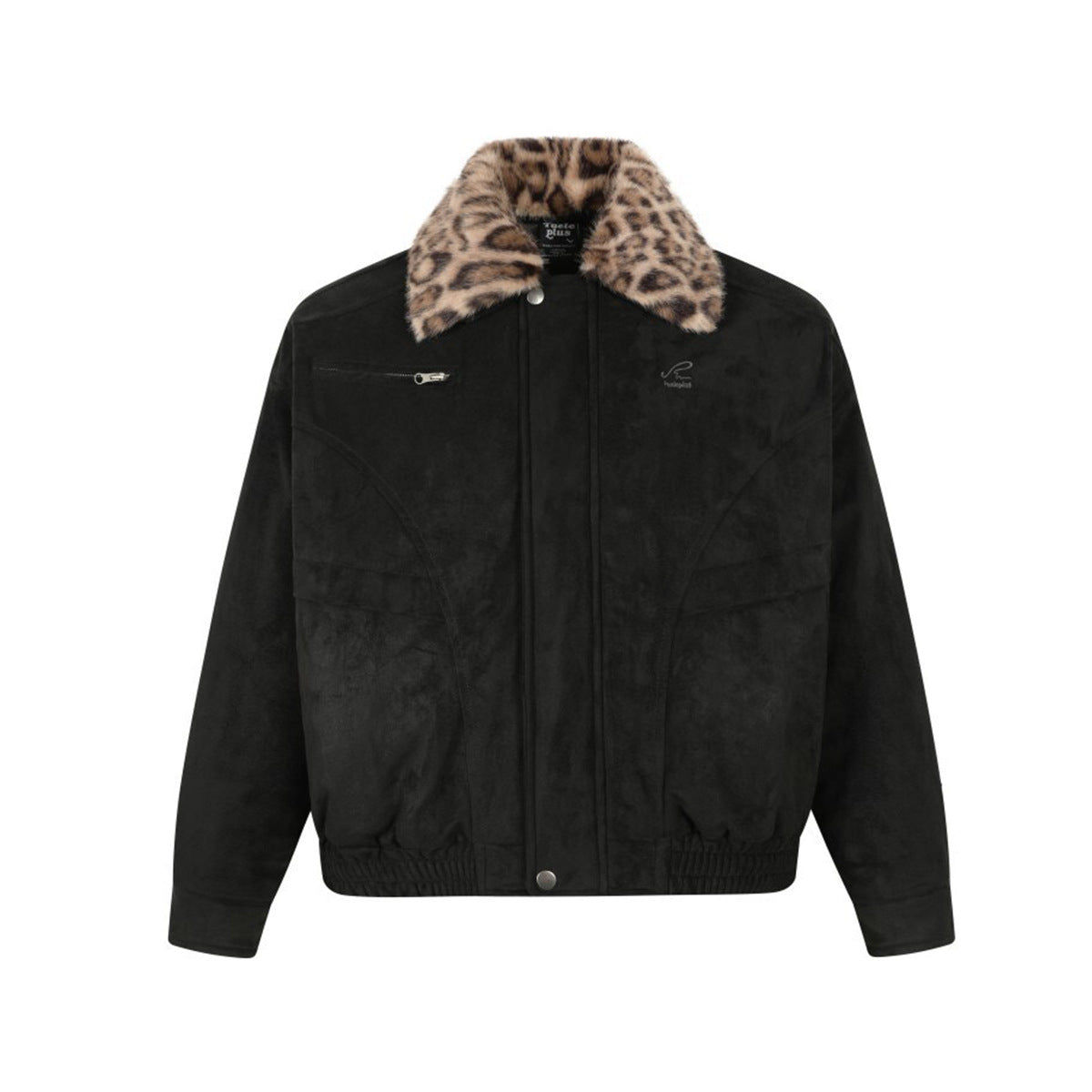 Leopard suede jacket with cotton jacket for men
