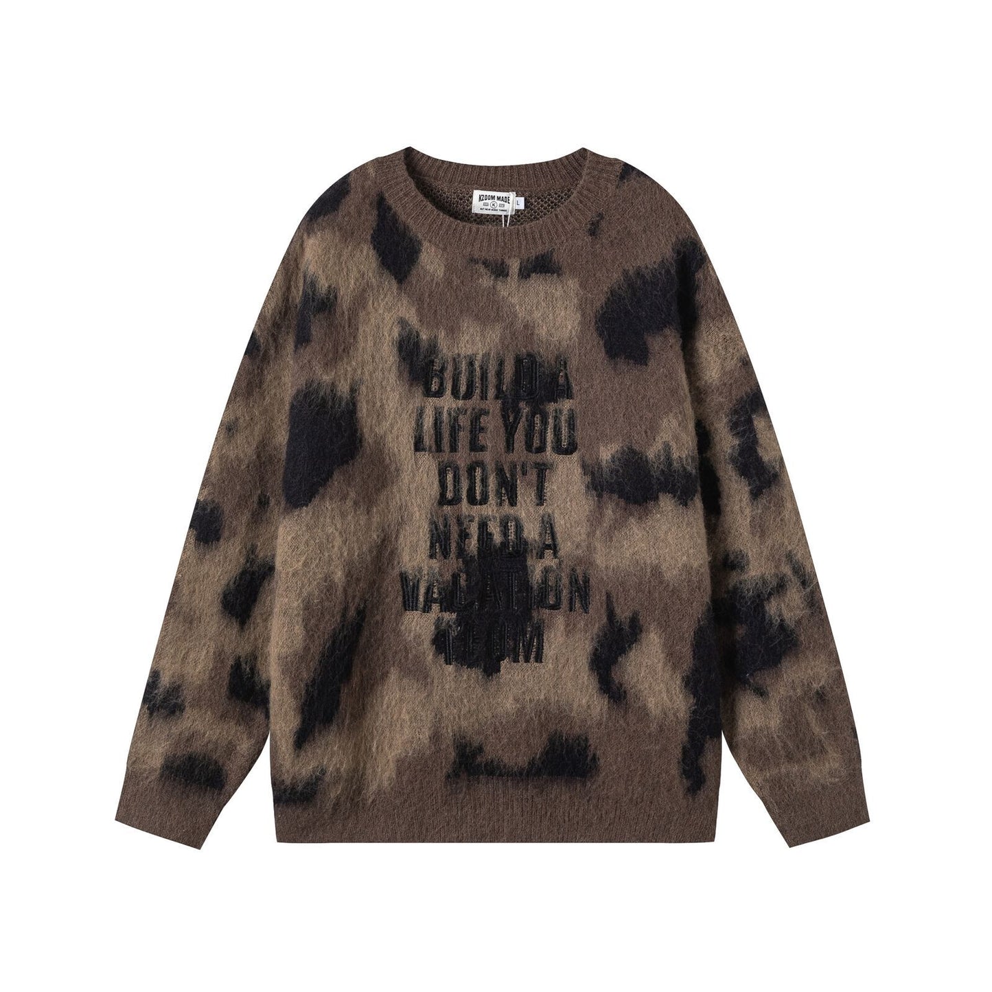 Camouflage and Velvet Sweater