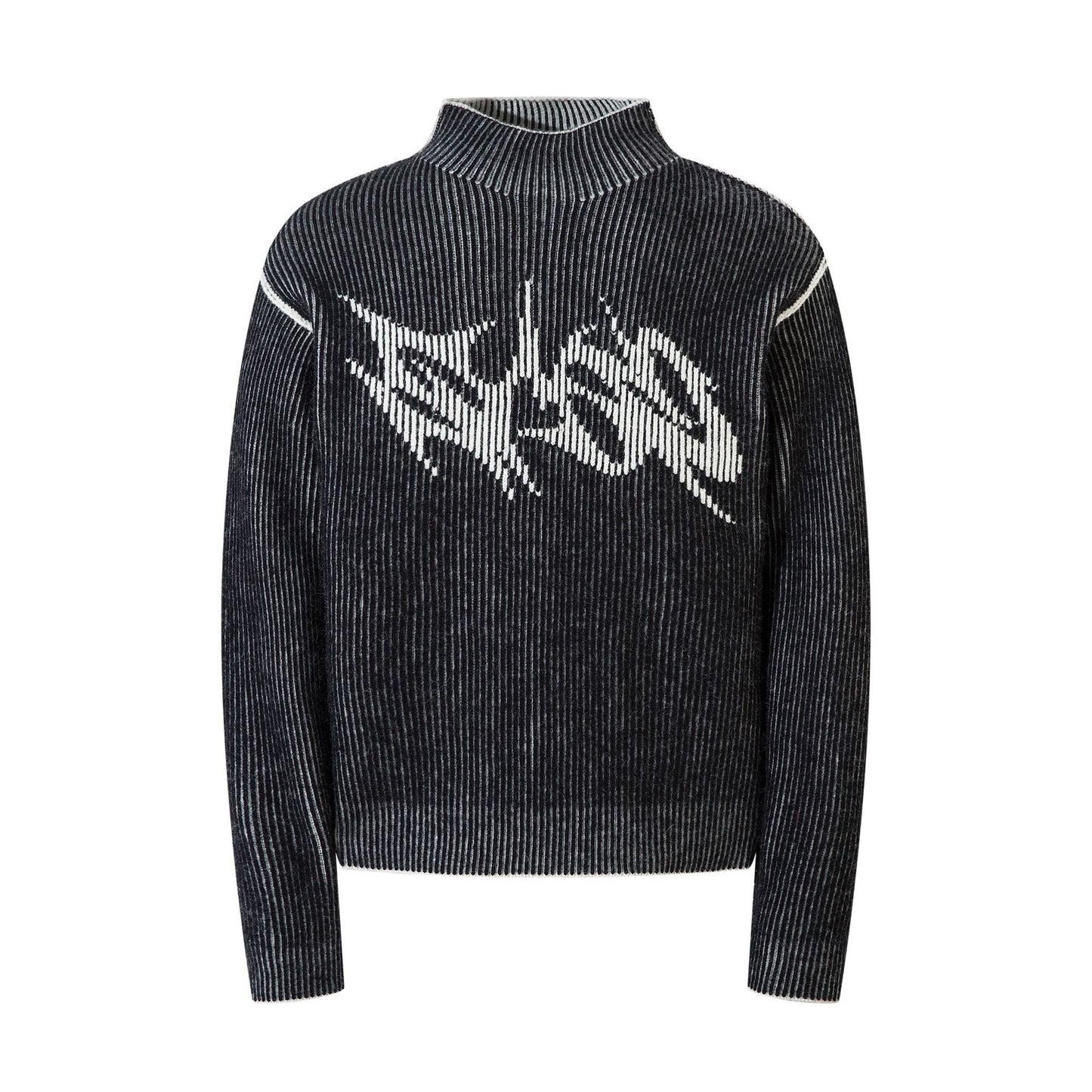 High neck sweater for double-sided wear