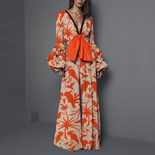 Women's New Jumpsuit Fashion Sexy Print Dress