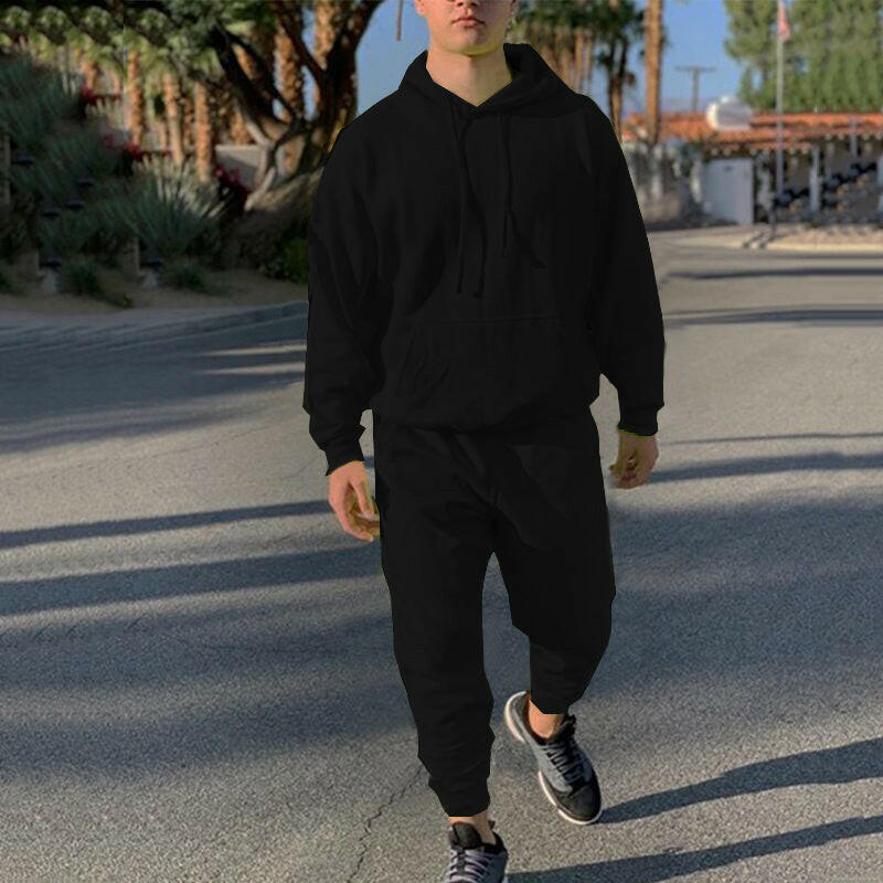 Stylish men's tracksuit in navy blue, perfect for casual wear and athletic activities, offering comfort and durability.