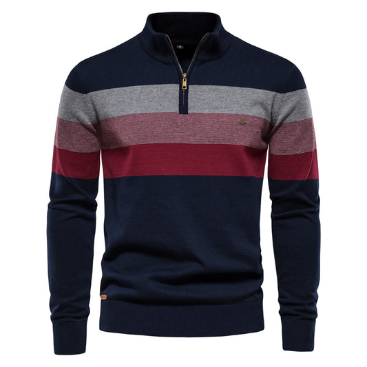 Men's standing collar pullover sweater