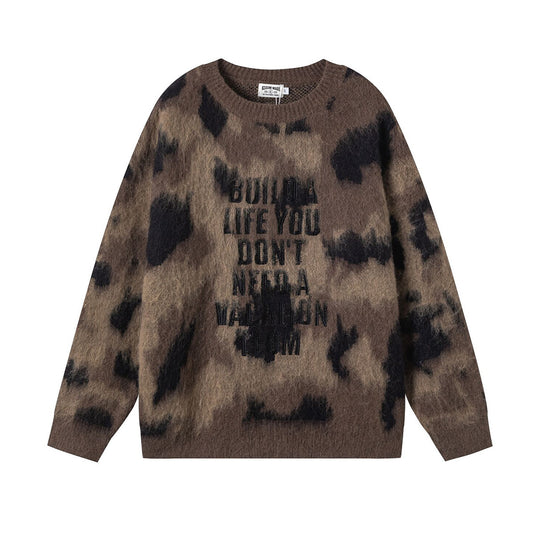 Camouflage and Velvet Sweater