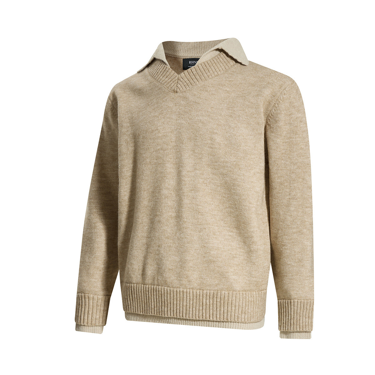 Knitted sweater polo collar sweater men's base shirt
