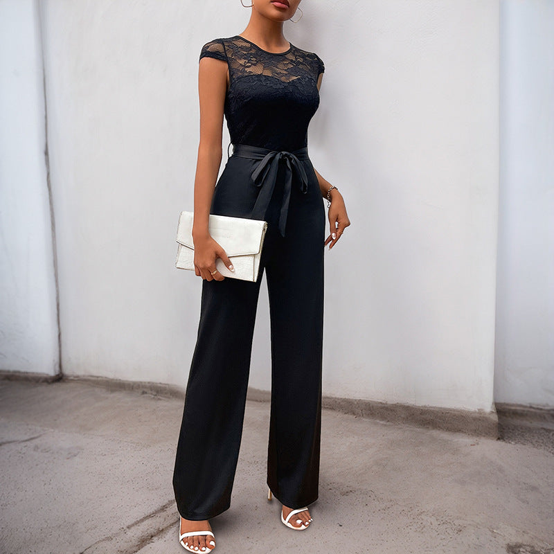 Summer lace sleeveless jumpsuit