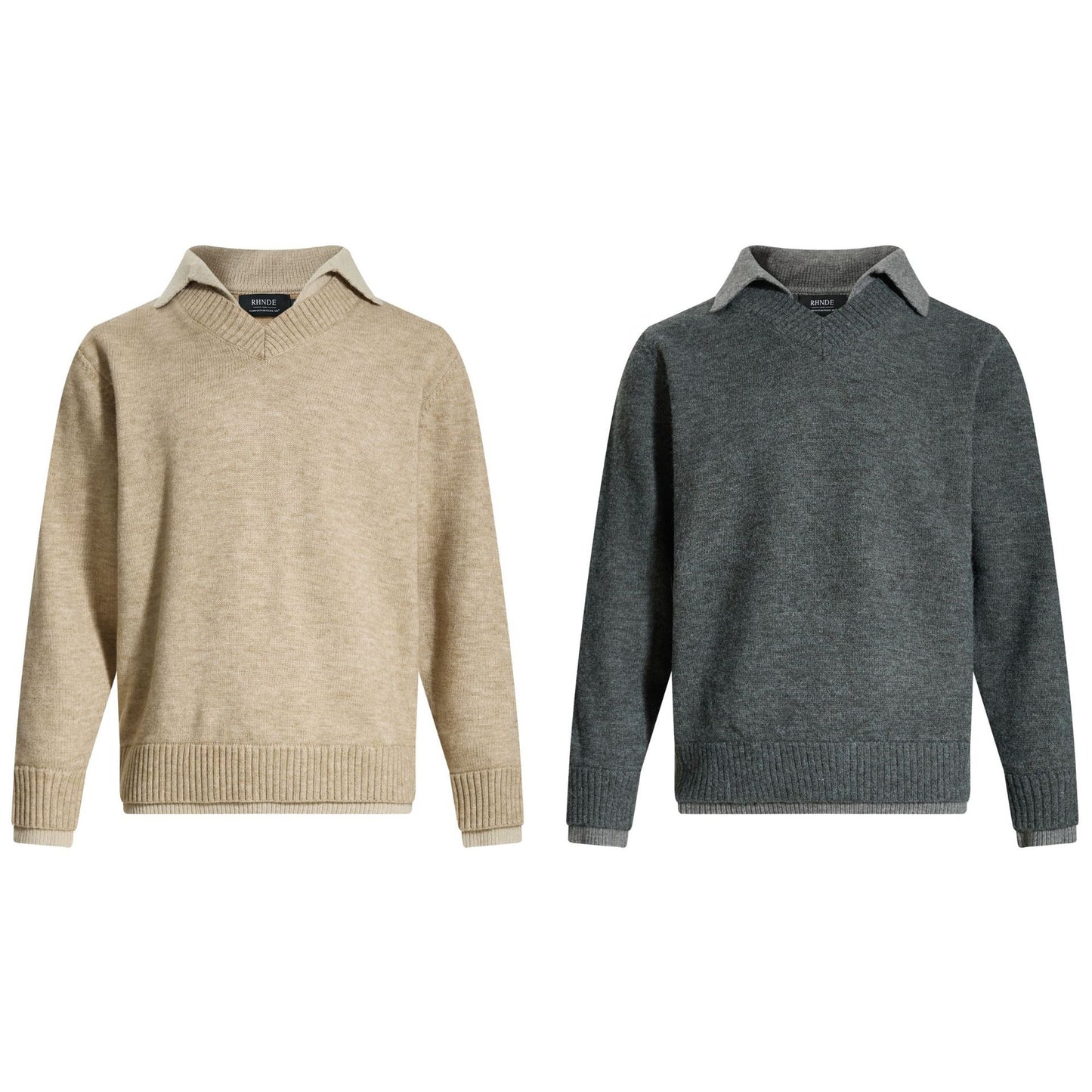 Knitted sweater polo collar sweater men's base shirt