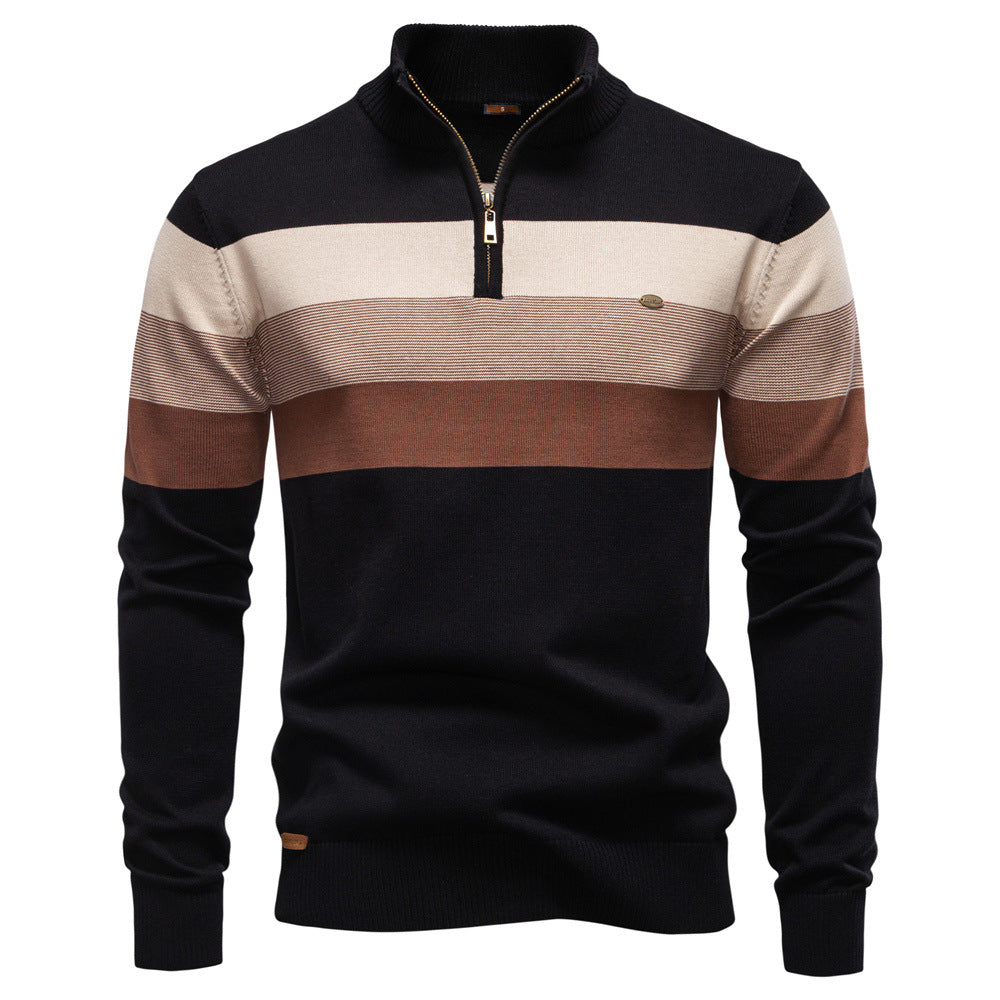 Men's standing collar pullover sweater