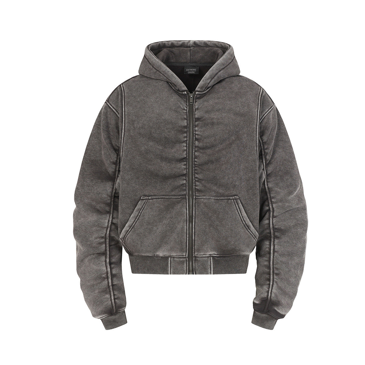 Wash old hooded sweatshirt with velvet