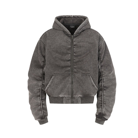 Wash old hooded sweatshirt with velvet