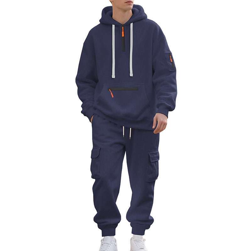Model wearing a stylish trackuit ideal for athletic and casual wear, crafted from breathable fabric
