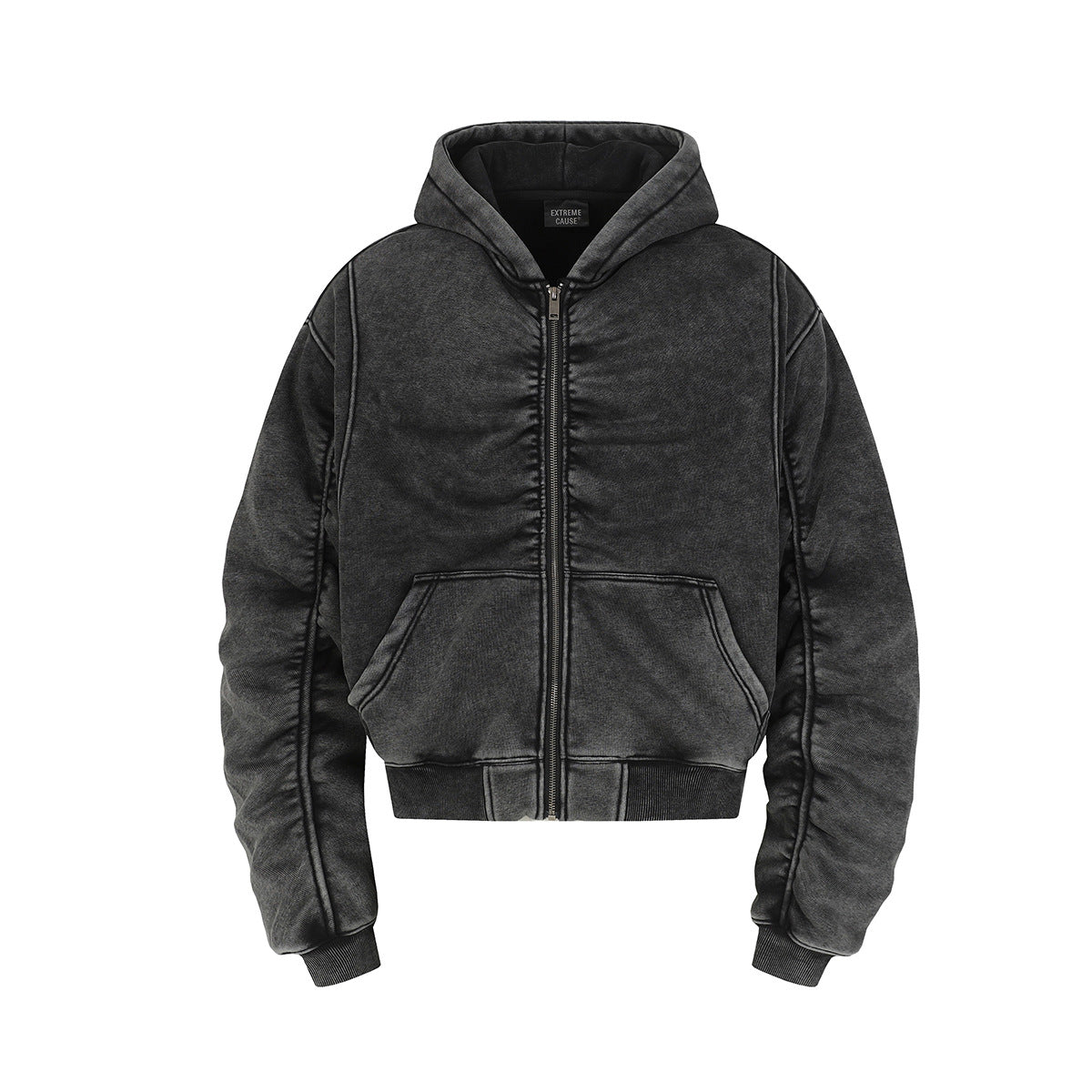 Wash old hooded sweatshirt with velvet