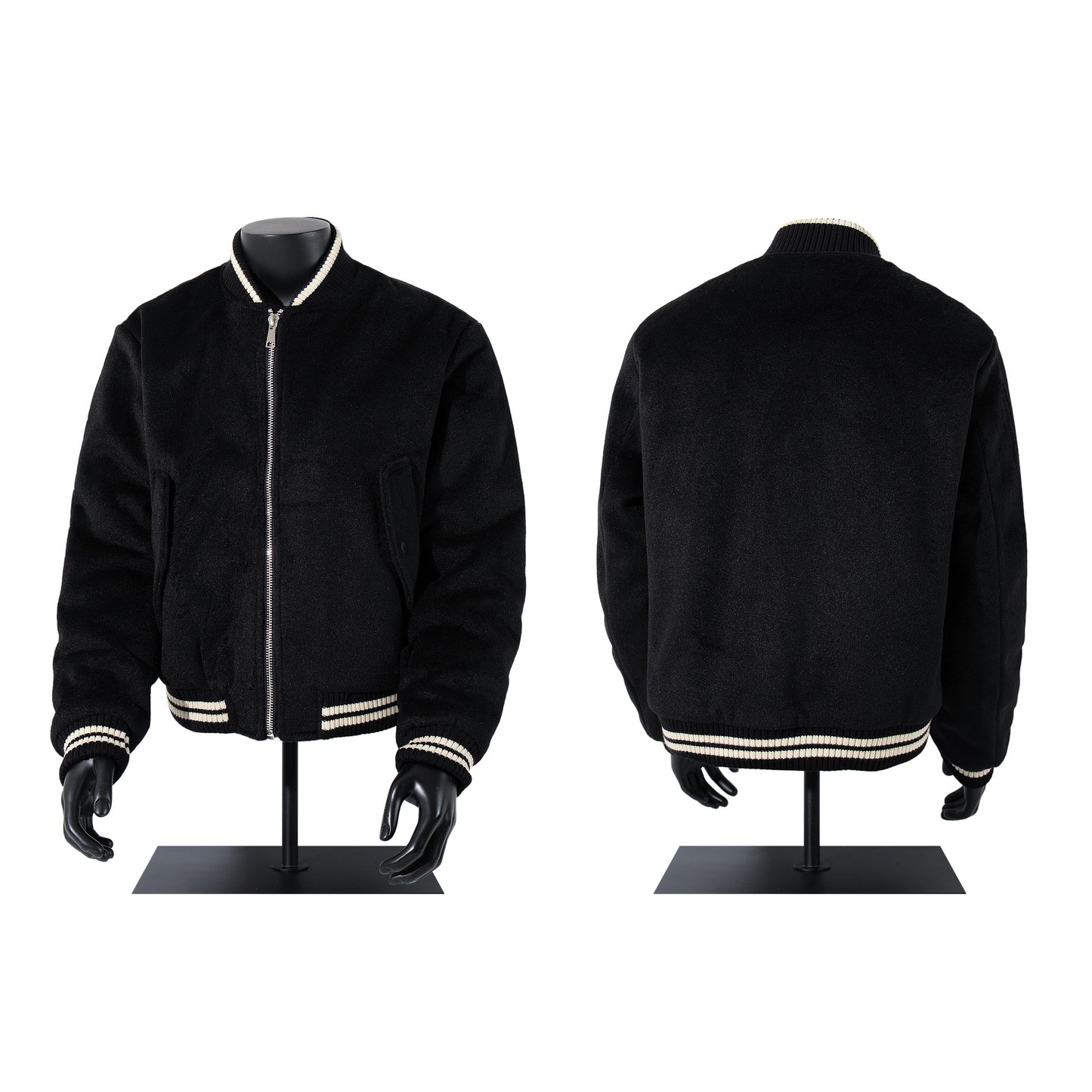 Baseball jacket with cotton jacket