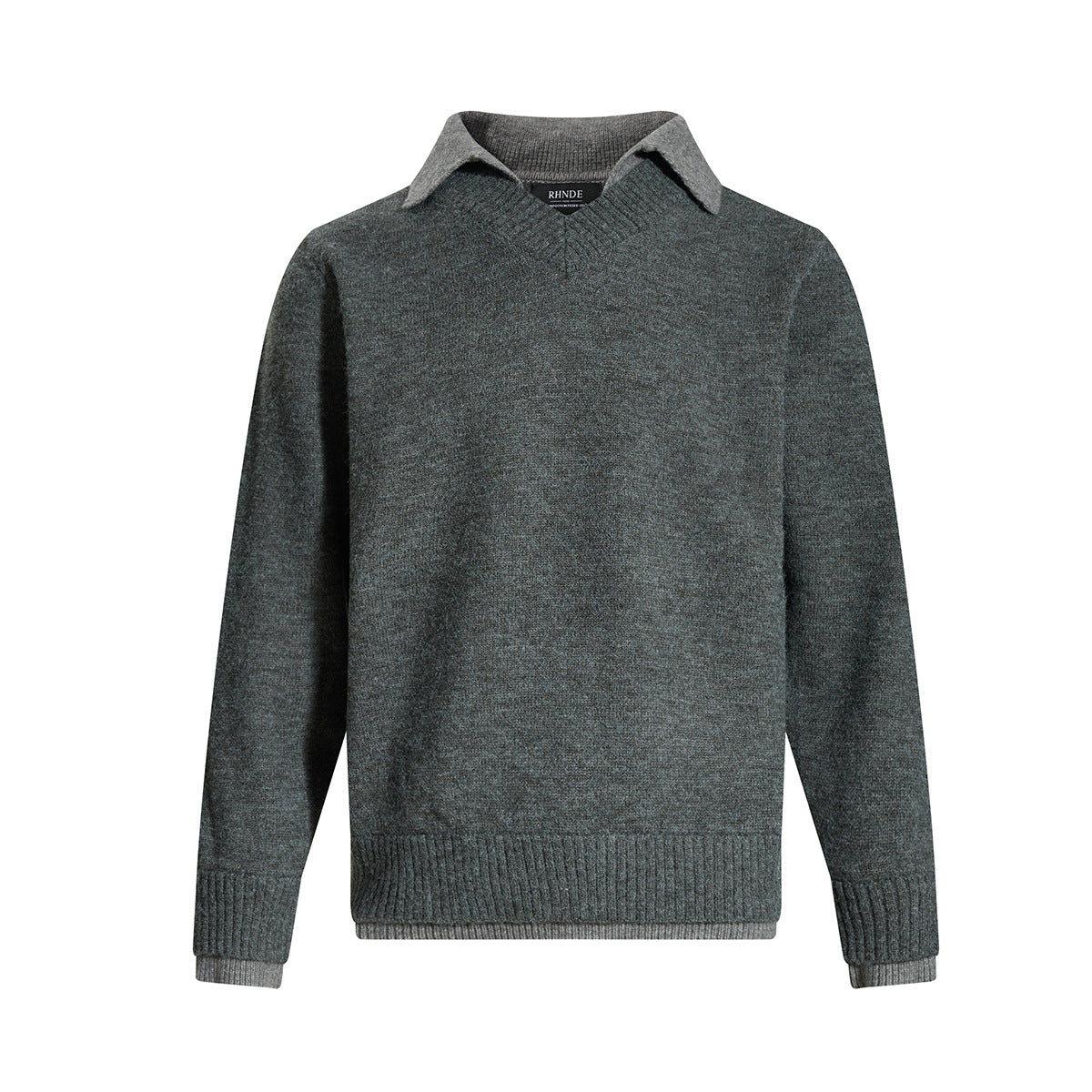 Knitted sweater polo collar sweater men's base shirt
