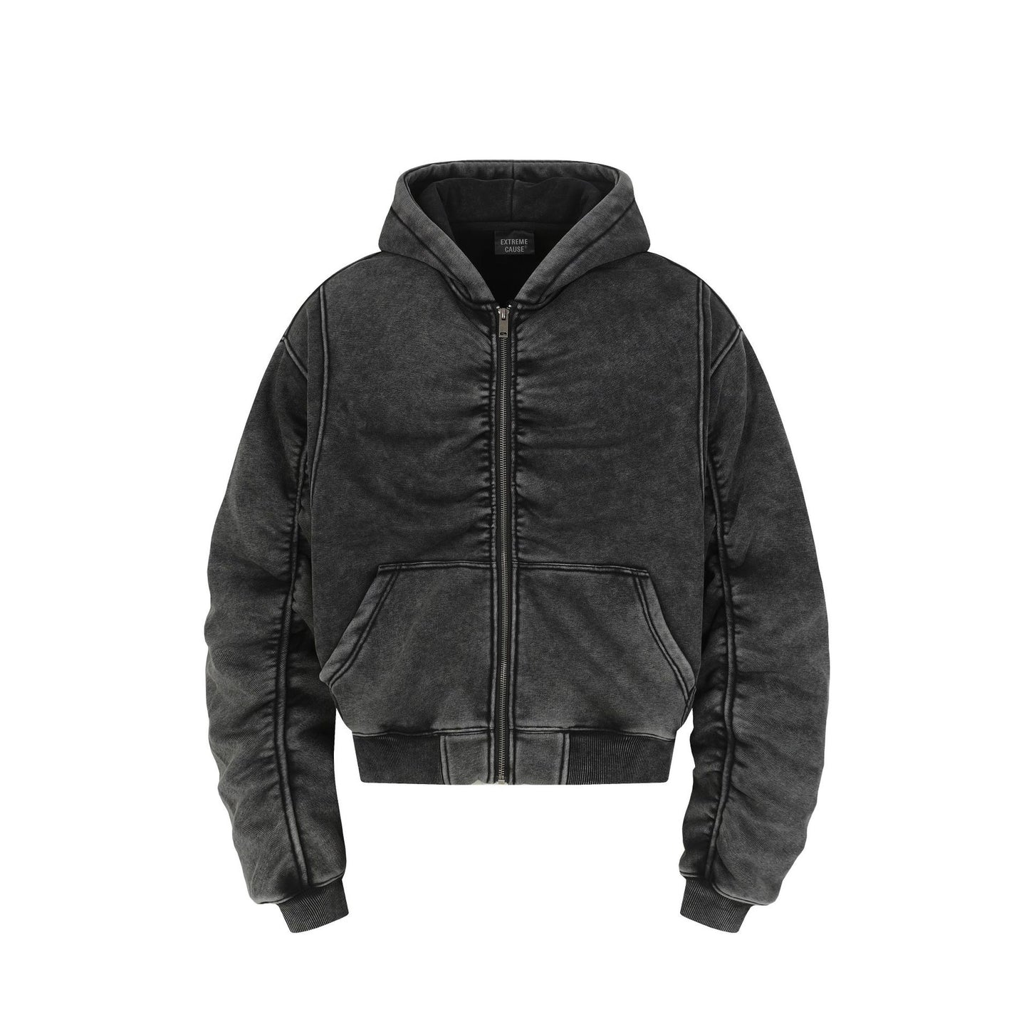 Wash old hooded sweatshirt with velvet