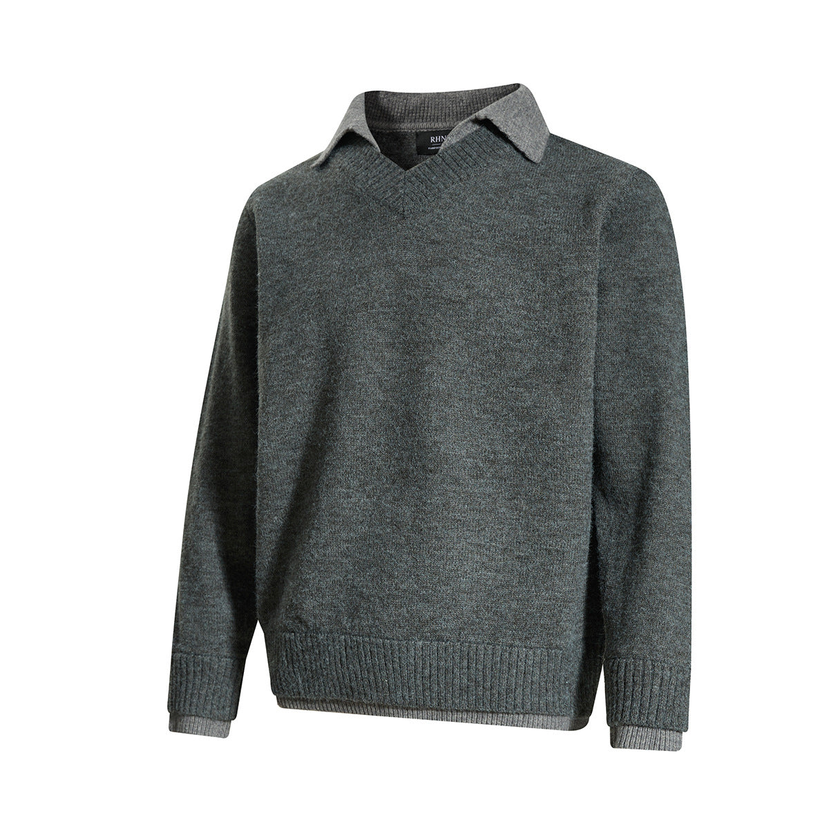 Knitted sweater polo collar sweater men's base shirt