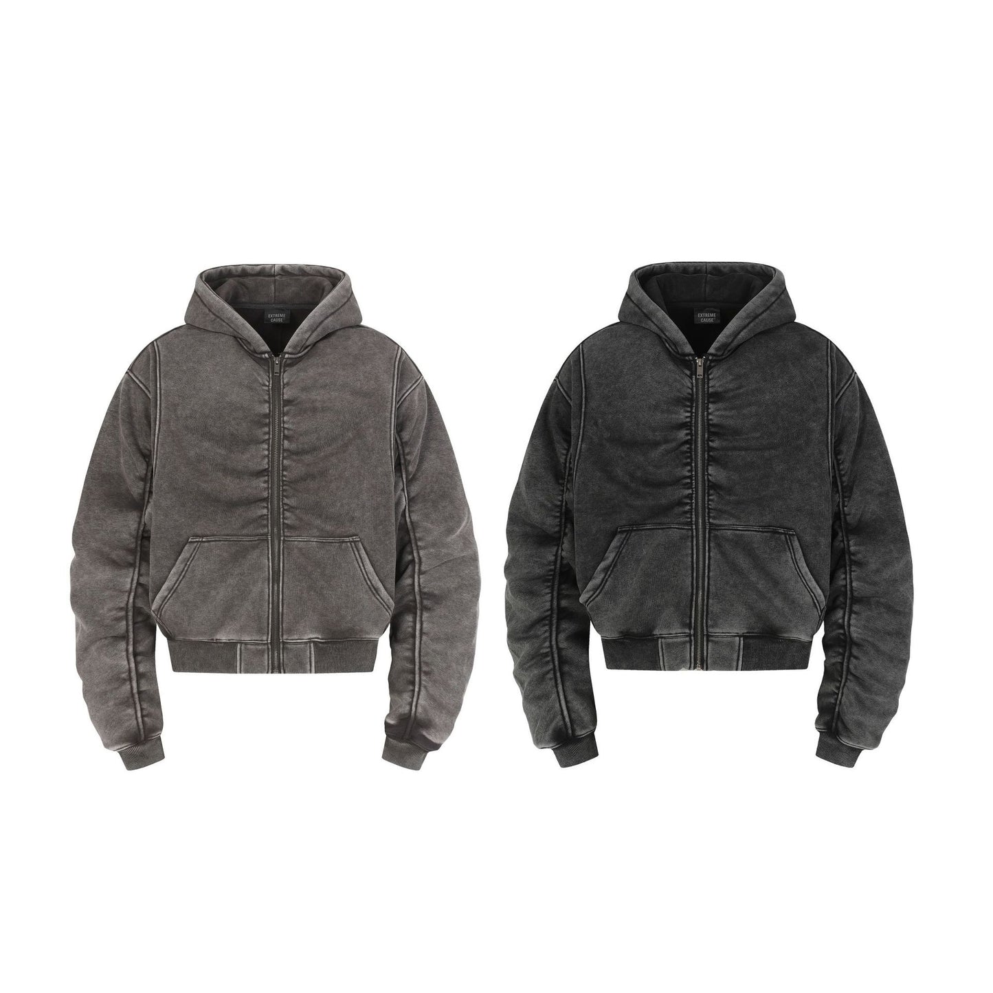 Wash old hooded sweatshirt with velvet