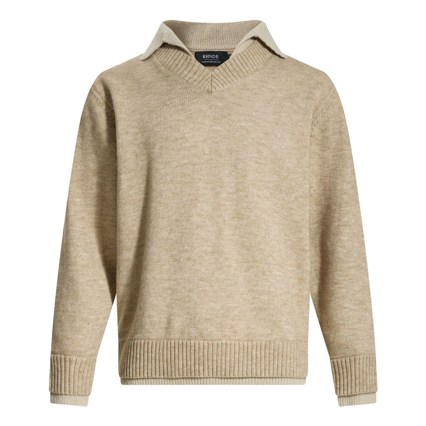 Knitted sweater polo collar sweater men's base shirt