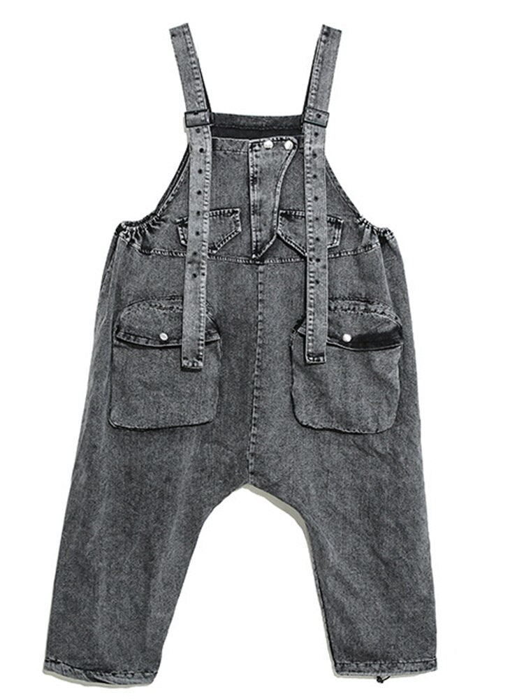 Trendy Ladies Denim Bibs Maternity Workwear Jumpsuits