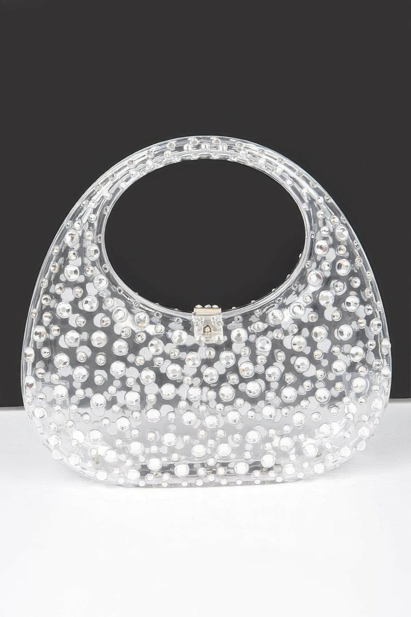 Elegant rhinestone bag showcasing sparkling details, perfect for formal events and stylish ensembles.