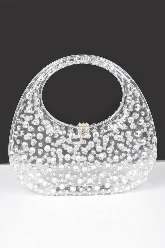 Elegant rhinestone bag showcasing sparkling details, perfect for formal events and stylish ensembles.