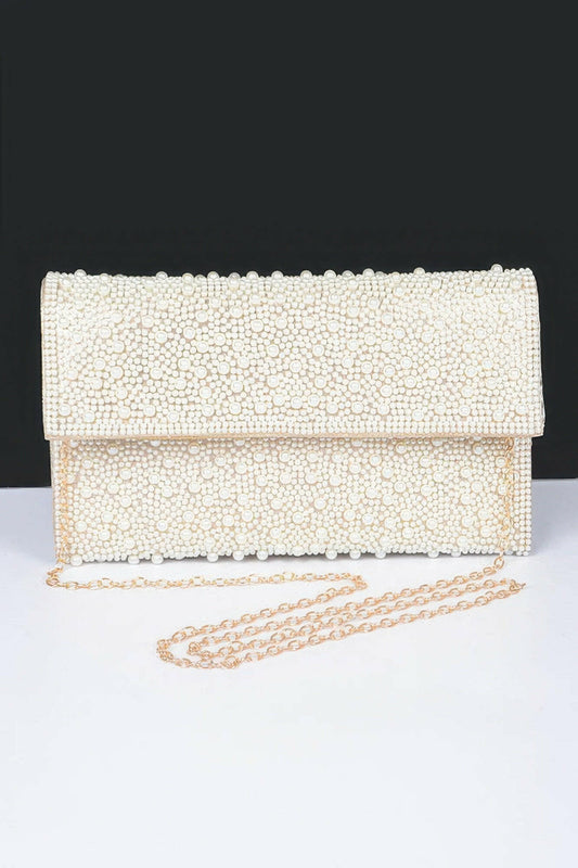 Elegant pearl party bag showcasing exquisite design, perfect for formal events and stylish occasions