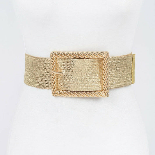 Leather belt with polished buckle suitable for formal attire and professional use