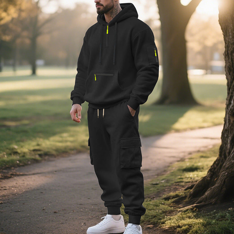 Model wearing a stylish trackuit ideal for athletic and casual wear, crafted from breathable fabric